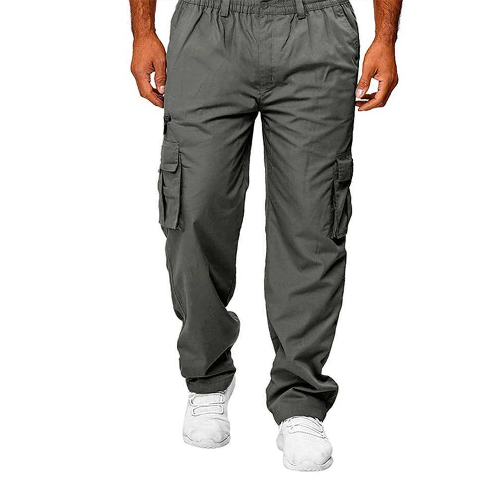 Mens loose straight leg fashion casual mens fashion casual multi pocket loose straight leg surpasses mens casual pants W241009