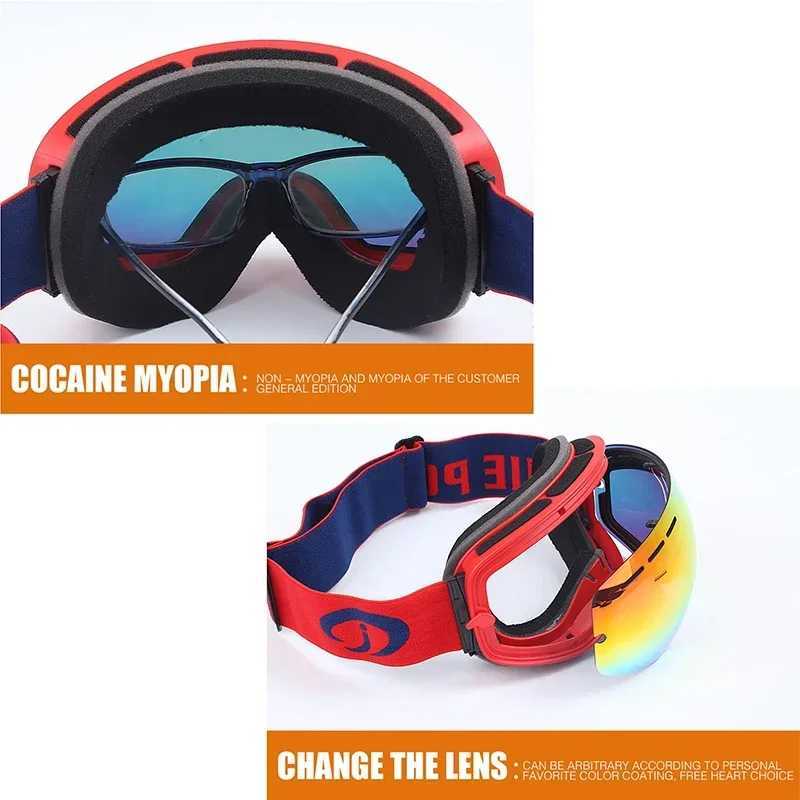 New 2024 Ski Goggles Double layer Anti fog Mens Sports Ski Glasses Snow Motorcycle Ski Womens Snow Sunglasses Ski Goggles CL241010