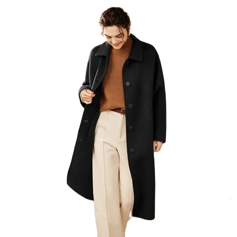 2024 Arrival Camel Wool LongCut Coat HighEnd Fashion Womens Autumn and Winter Comfortable Warm Woolen 241008