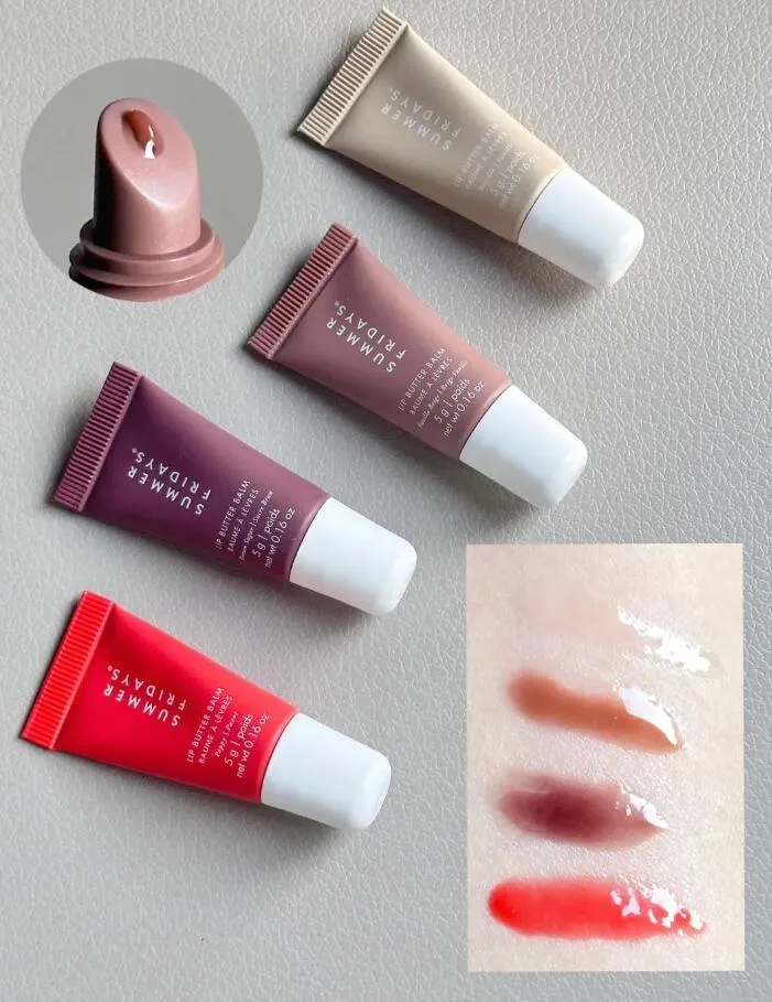 4pcs/set Mini Summer Fridays gloss 5g/pcs Makeup Gift Lipgloss Lasting Nourishment Women Daily Natural Soft Lip Butter Balm