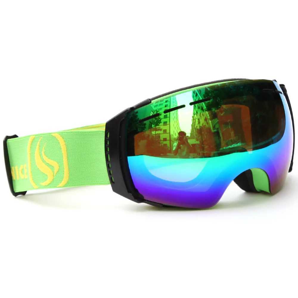 Benices brand new ski goggles with dual lens anti fog large-sized spherical professional ski goggles womens multi-color snow goggles CL241010