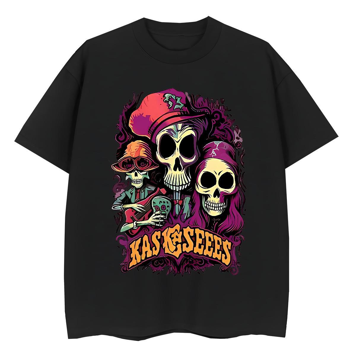 2024 Designer T-Shirts for Women 230g Cotton Breathable Soft Home Outdoor skull Lady T shirt Free Shipping Custom Print Oversized Clothings