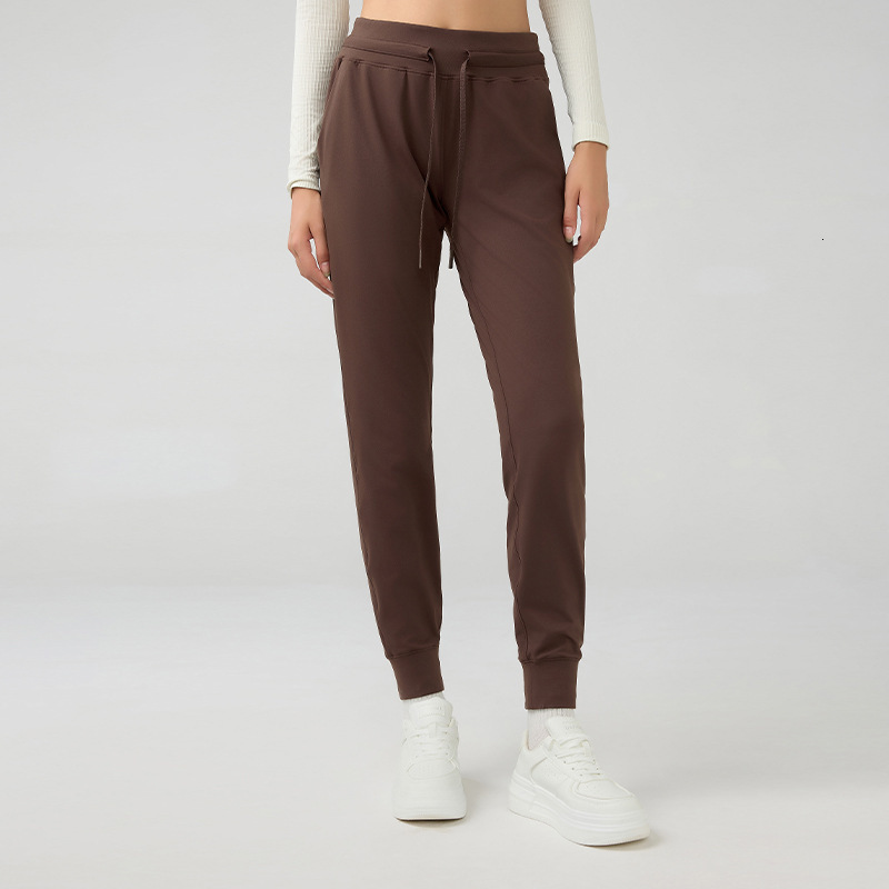 New brushed yoga women's running fitness pants, slim fit and slimming, leg binding sports pants D19069