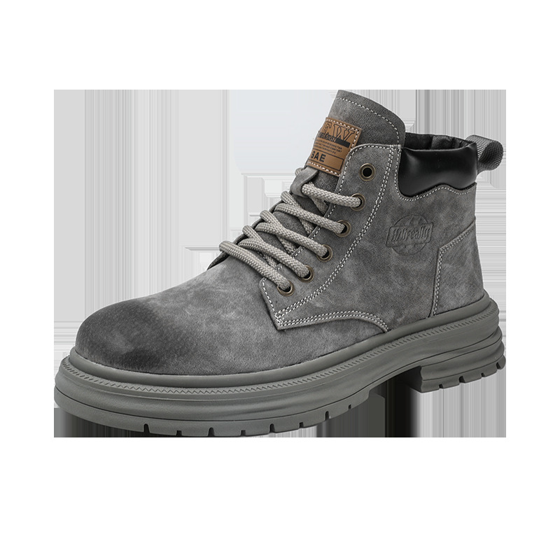 High top Martin boots for men autumn and winter British style can t be kicked off big yellow boots for men genuine leather thick soled workwear leathe