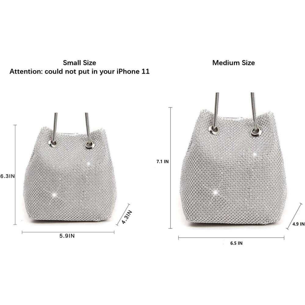 Full Rhie Bucket Bag, Bg Evening Bag Purse for Women