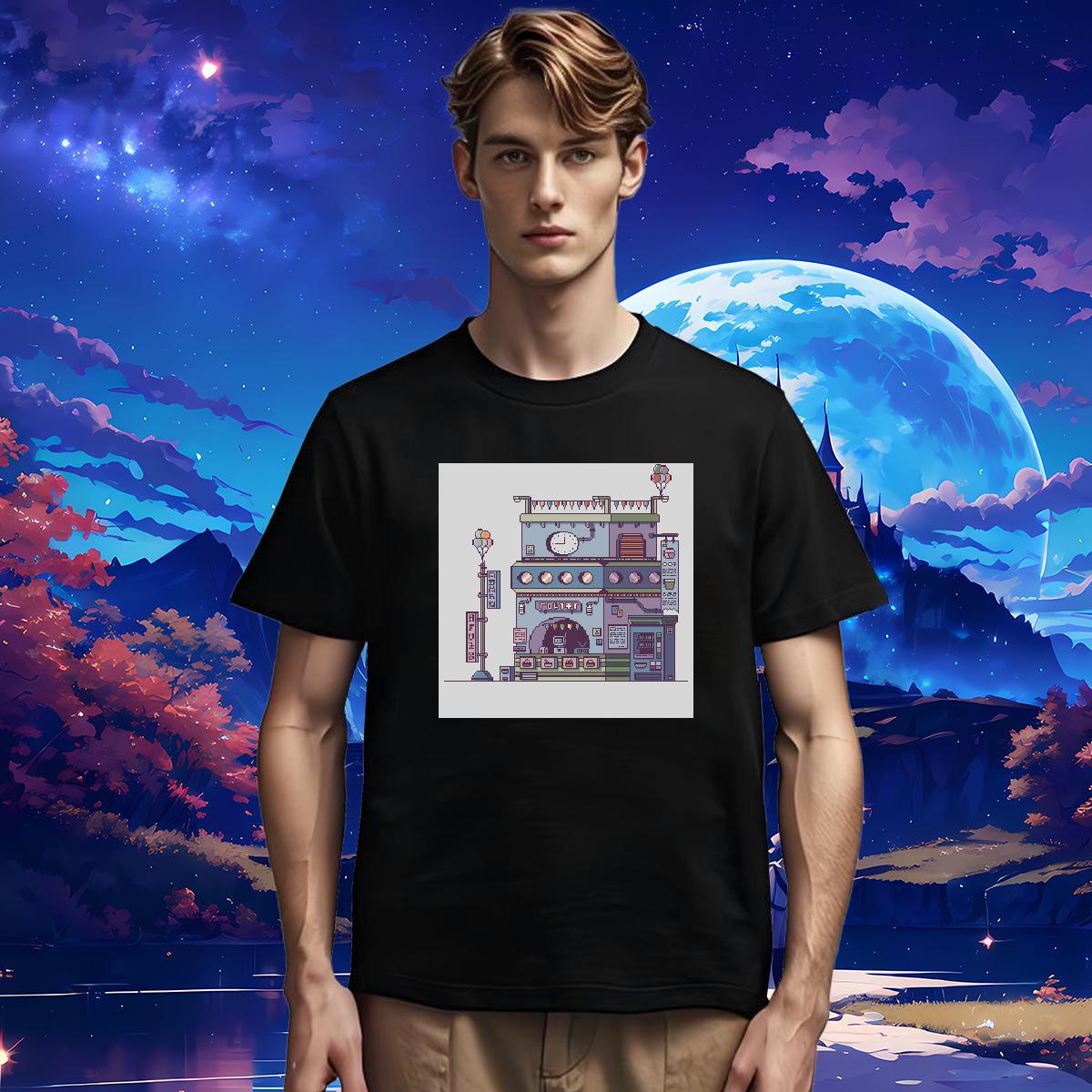 Loose T shirt 100% Cotton 230g robot Street Wear Oversized 3XL 4XL Short Sleeve O-Neck Tshirt for Man Woman New Designer Top Tees