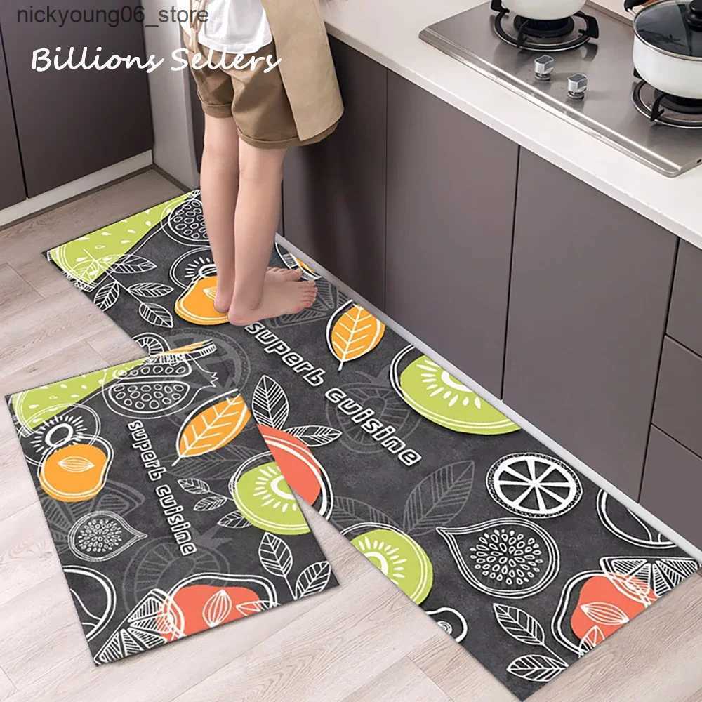 Non-Slip Bath Mats Creative Kitchen Floor Mat Tableware Pattern Entrance Doormat Bathroom Door Mat Floormat Parlor Anti-slip Antifouling Long Rugs L24
