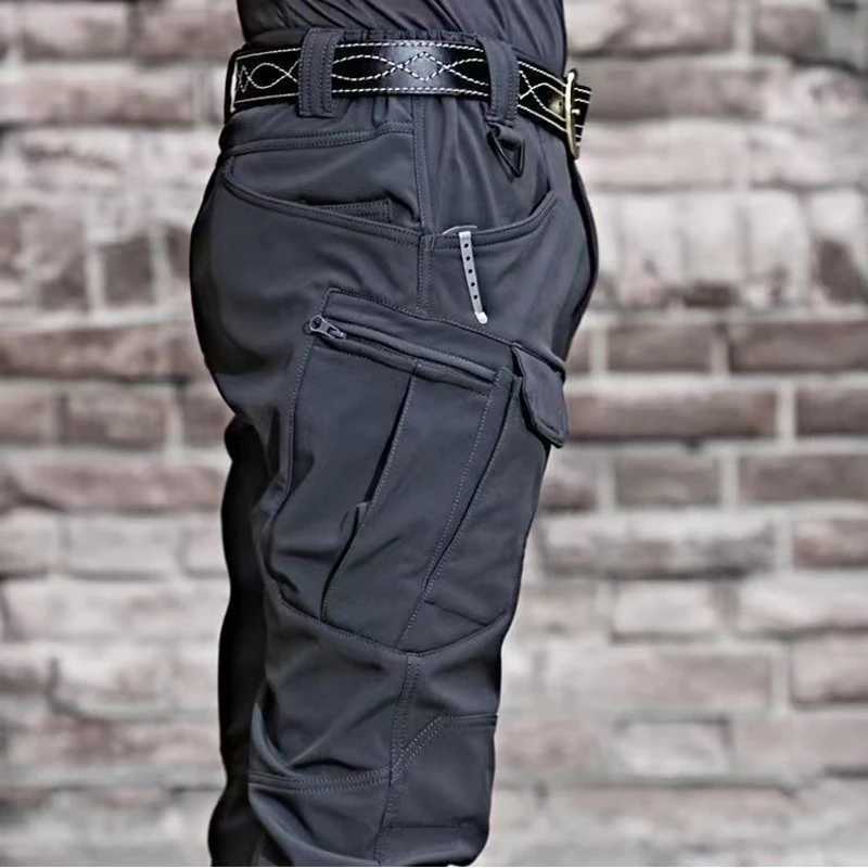 Mens tactical cargo pants elastic spring and autumn fishing climbing hiking camping hunting outdoor fitness Trouser W241009
