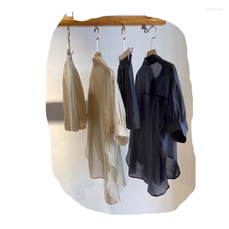 Womens Tracksuits 2023 Fashion Women Summer Thin Shirts And Shorts Sets Solid Loose Casual Button Blouse Suit Two Piece Set For Outfit Otzri