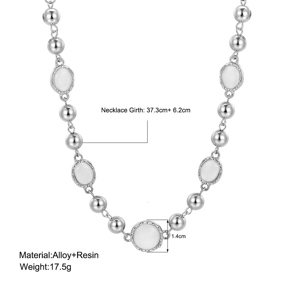 Vintage Crystal Opal Pendant Liquid Metal Necklace for Women Clavicle Chain Geometric Irregular Choker Y2K Jewelry Accessories 241009