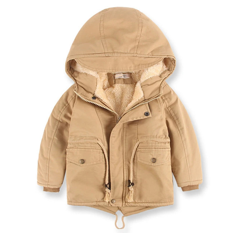 Children Winter Fleece Outdoor Jackets for Boys Hooded Warm Kids Boy Outerwear Windbreaker Autumn Casual Baby Boy Coats Clothing 241008