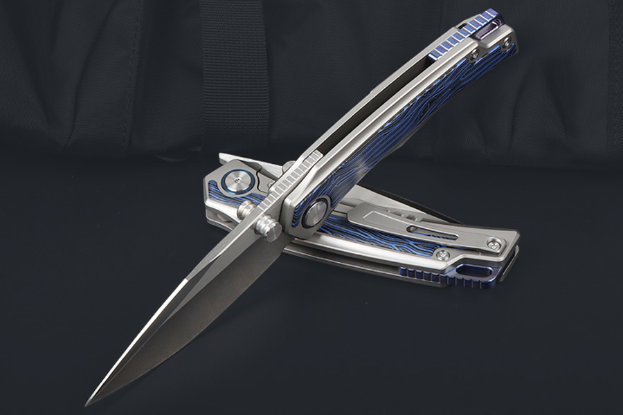 High End TC4 Titanium Alloy Flipper Knife 10Cr15Mov Satin Drop Point Blade Ball Bearing Fast Open EDC Pocket Knives Outdoor Tools