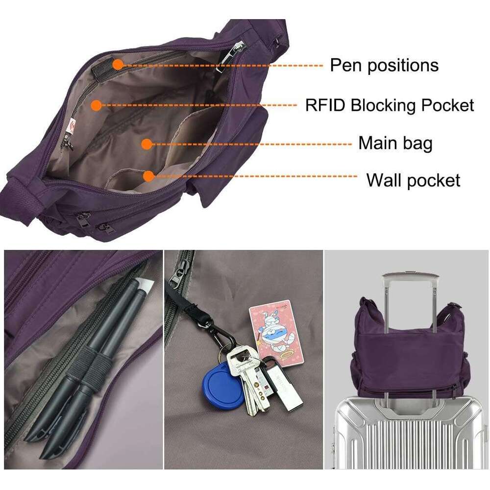 Crossbody Bags for Women RFID Lightweight Travel Shoulder Bag Waterproof Nylon purses and handbags Pocketbook