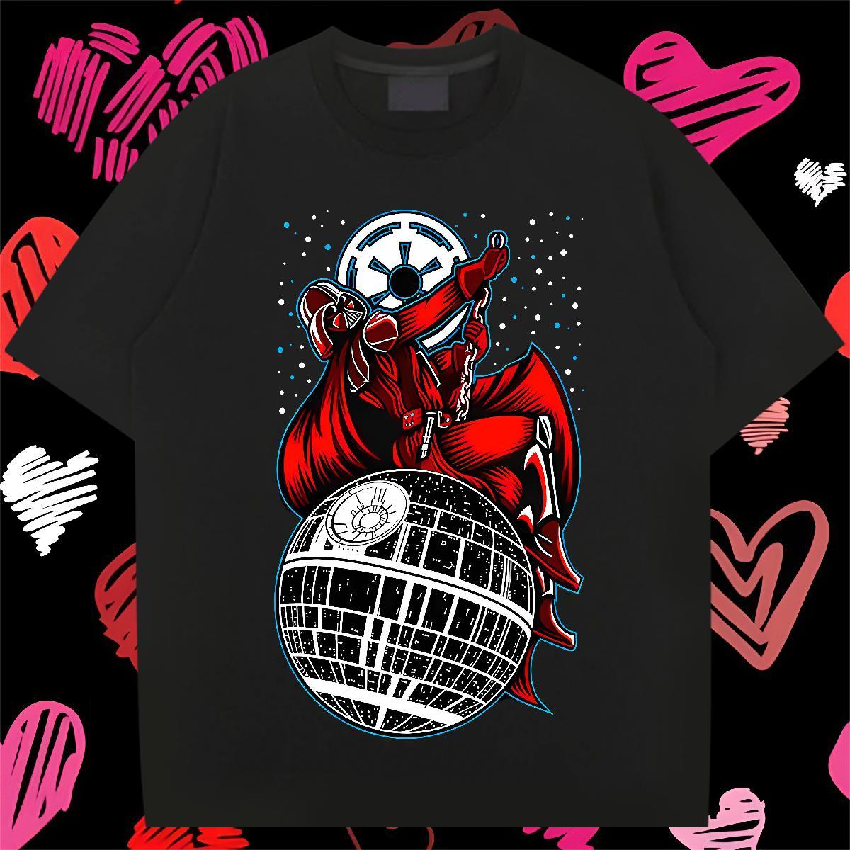 Loose T-Shirts 230g Cotton ET High Street Hip Hop DIY Printed Breathable Soft Men Tees New Designer Clothings