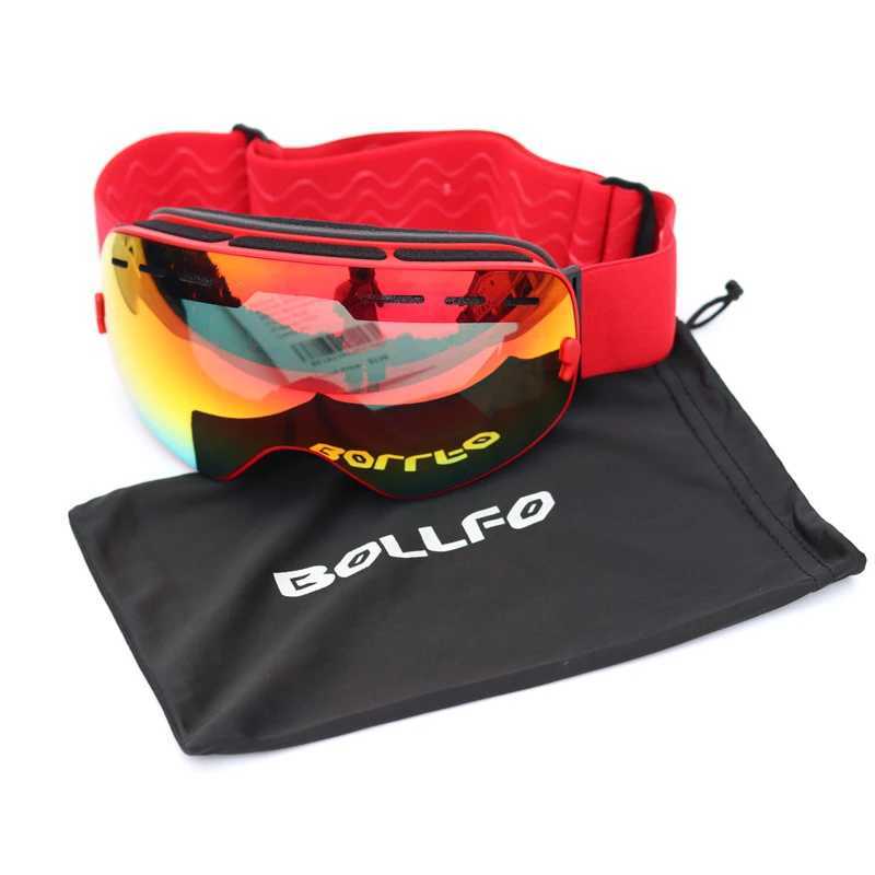 BOLLFO brand ski goggles double-layer UV400 anti fog ski goggles mens ski goggles CL241010