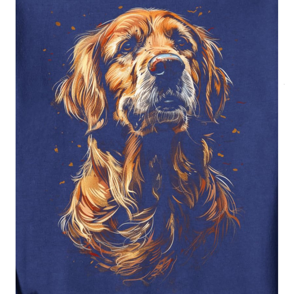 Long Sleeve Shirts for Men sweatshirt Dog Lover Golden Detailed Artistic Dog Portrait Animal Art Sweatshirt Streetwear Casual tops clothes