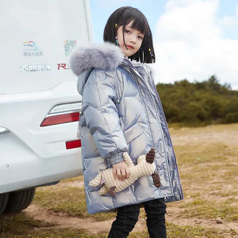 Down Coat Fashion Girls winter coat faux fur hooded Parkas childrens thick white down jacket TZ659 H241010