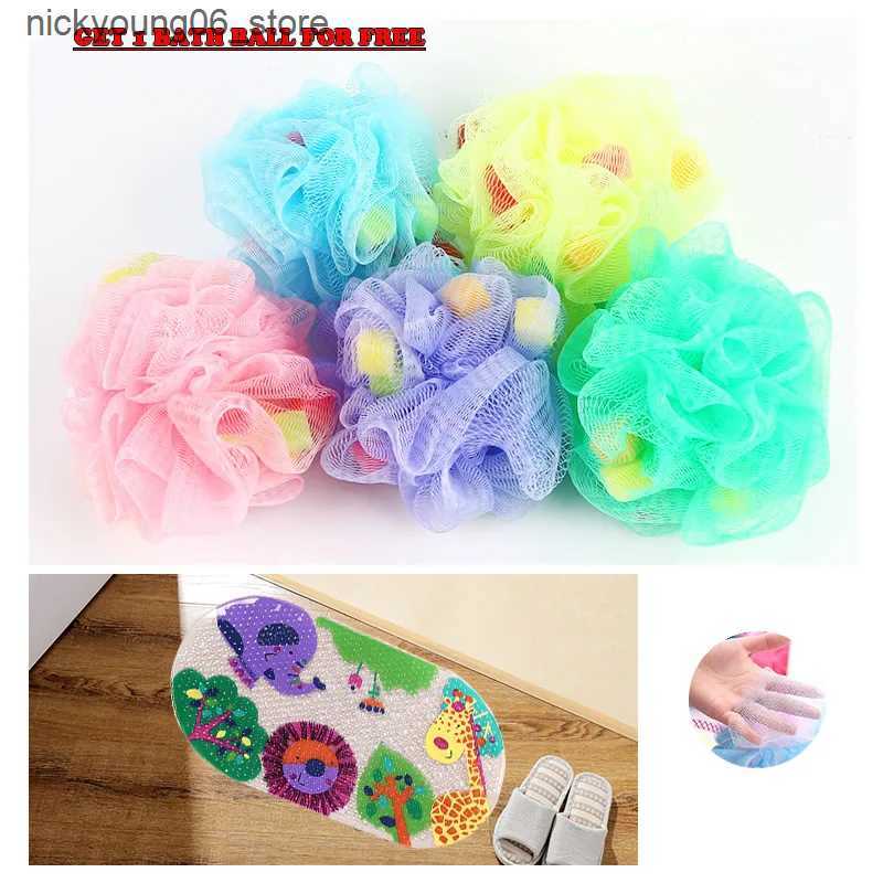 Non-Slip Bath Mats Cute Cartoon Anti-Slip PVC Bath Mats With Sucker 38cm*69cm Bathroom Multi-Color Carpet Bathtub Non-Slip Shower Soft Massage Pad L24