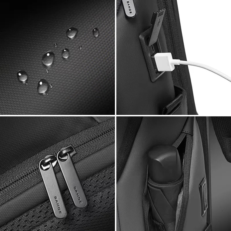 USB laptop backpack large capacity multifunctional waterproof travel bag mens daily business Mochila 241008