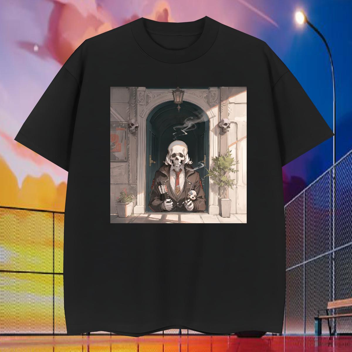 Popular T-Shirts for Men 100% Cotton 230g skull High Street Hip Hop Oversized 4XL Pure Cotton Men Tees DIY Customized Tshirts