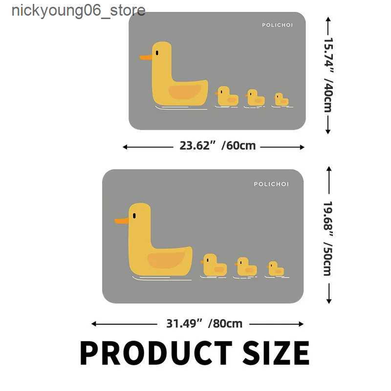 Non-Slip Bath Mats Cute Duck Diatomaceous Earth Mat For The Bathroom Floor Mats Foot Room Rugs Toilet Shower Carpet Entrance Doormat Pad Washable L240