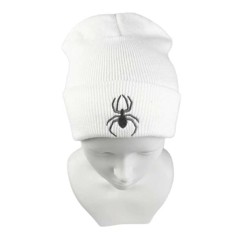Beanie/Skull Caps Autumn Winter Spider Embroidery Knitted Hats Keep Warm Beanie Hat for Men Women H241010