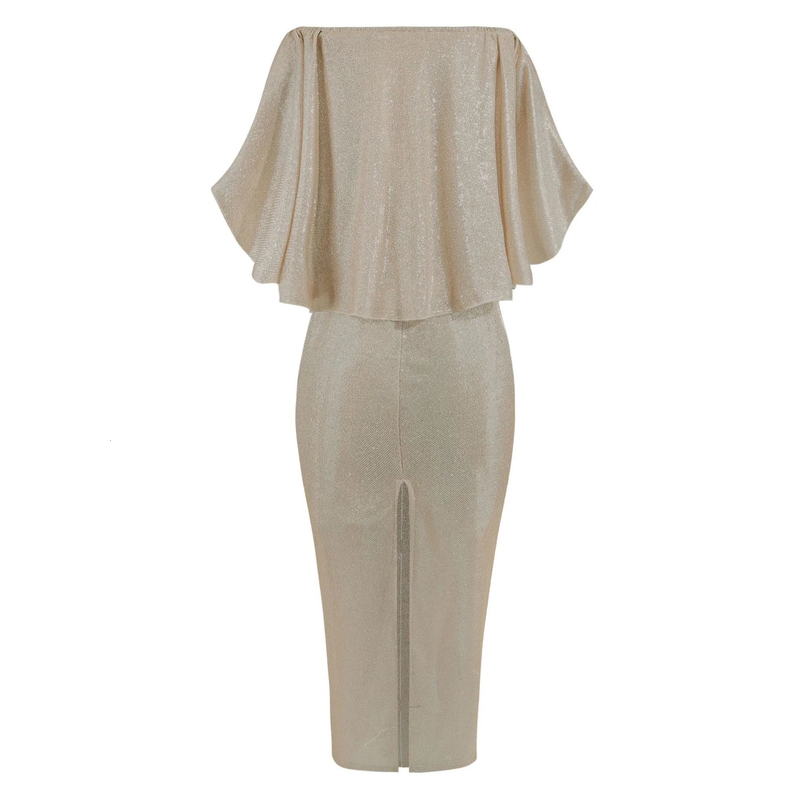 Summer Style Back Ruffled Chest Wrapped Dress Sparkling Hip Wrapping Split Evening 241009