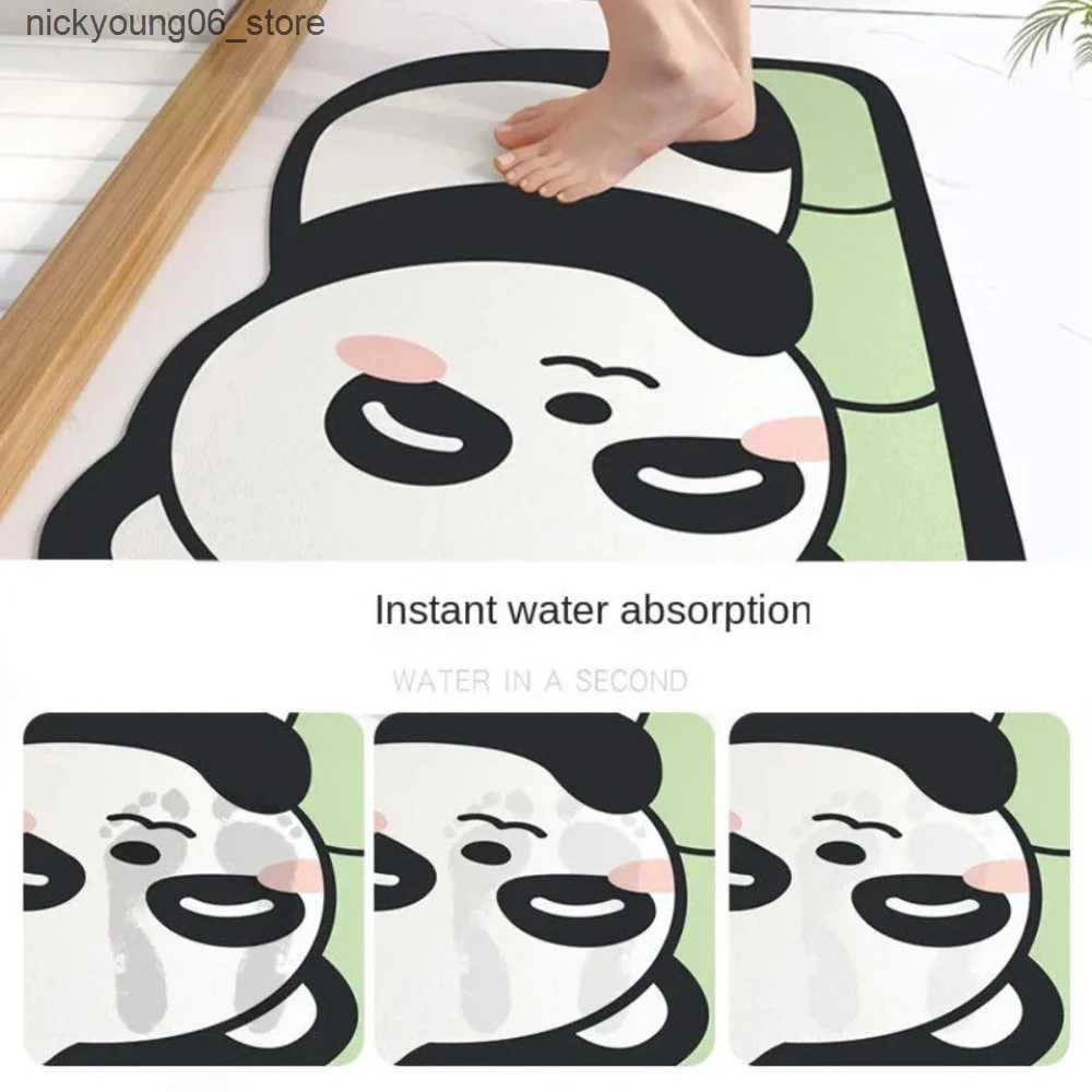 Non-Slip Bath Mats Diatom Super Absorbent Bathroom Mat Cute Cartoon Non-Slip Mud Pad Quick-Drying Bath Mat Washable Floor Mats L240910