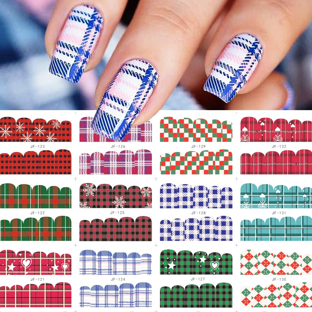 12 Christmas nail art stickers wool plain weave snowflake winter theme water decoration stickers handmade decoration GLJ21-132 241008