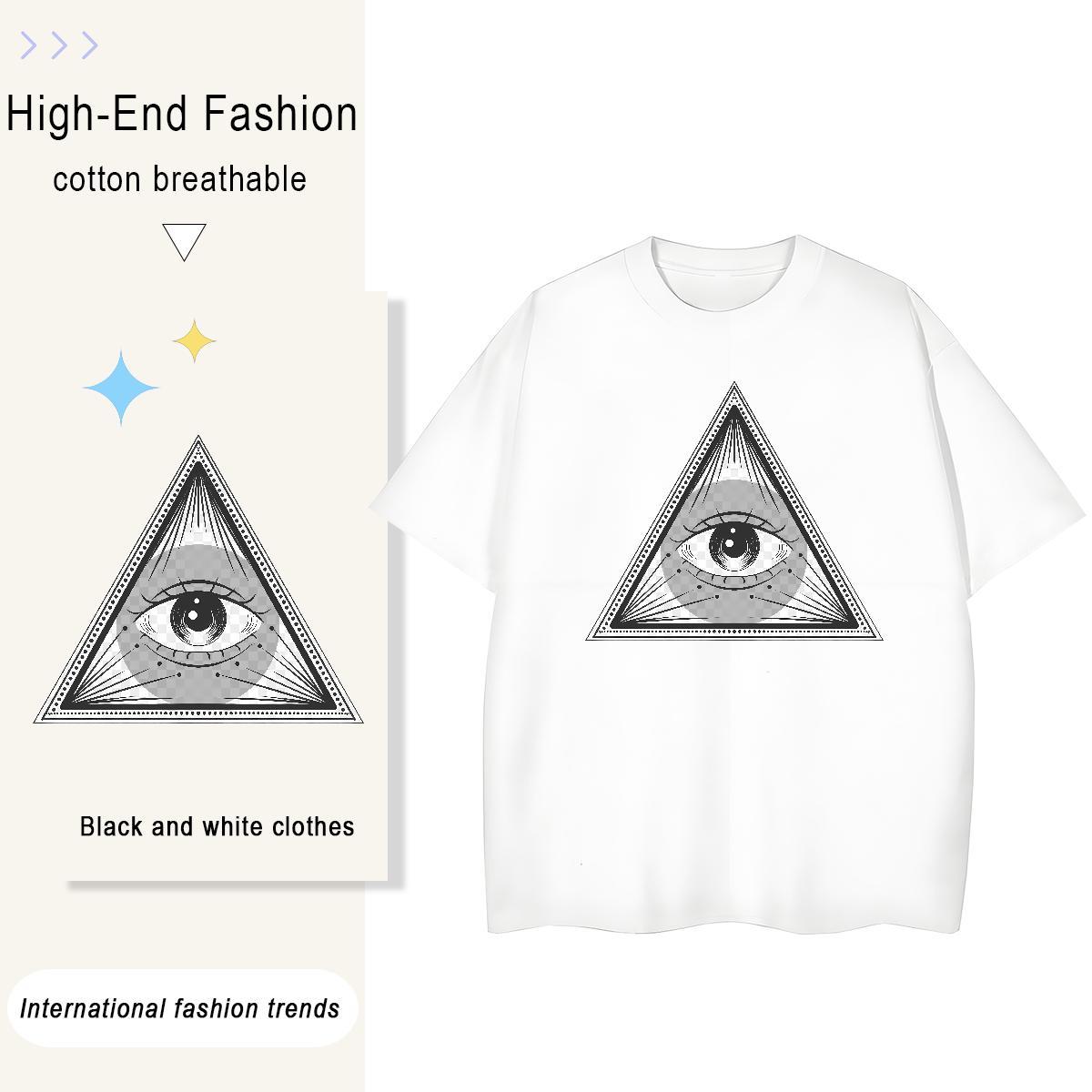 Fashion Casual T Shirts Women 230g 100% Cotton Breathable Summer Casual eye of the devil Womens Tshirts Designer Anime Clothes Shirt