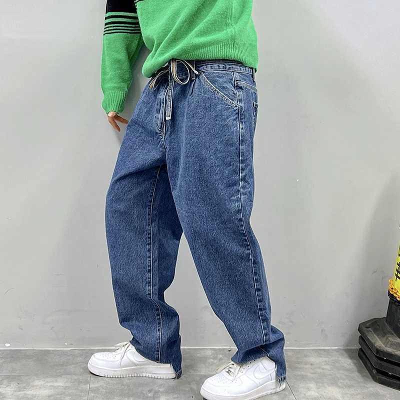 Streetwear Creative Cut Baggy Jeans Korean Style Hip Hop Denim Straight Cargo Pants Men Clothing Harajuku TrousersX241009