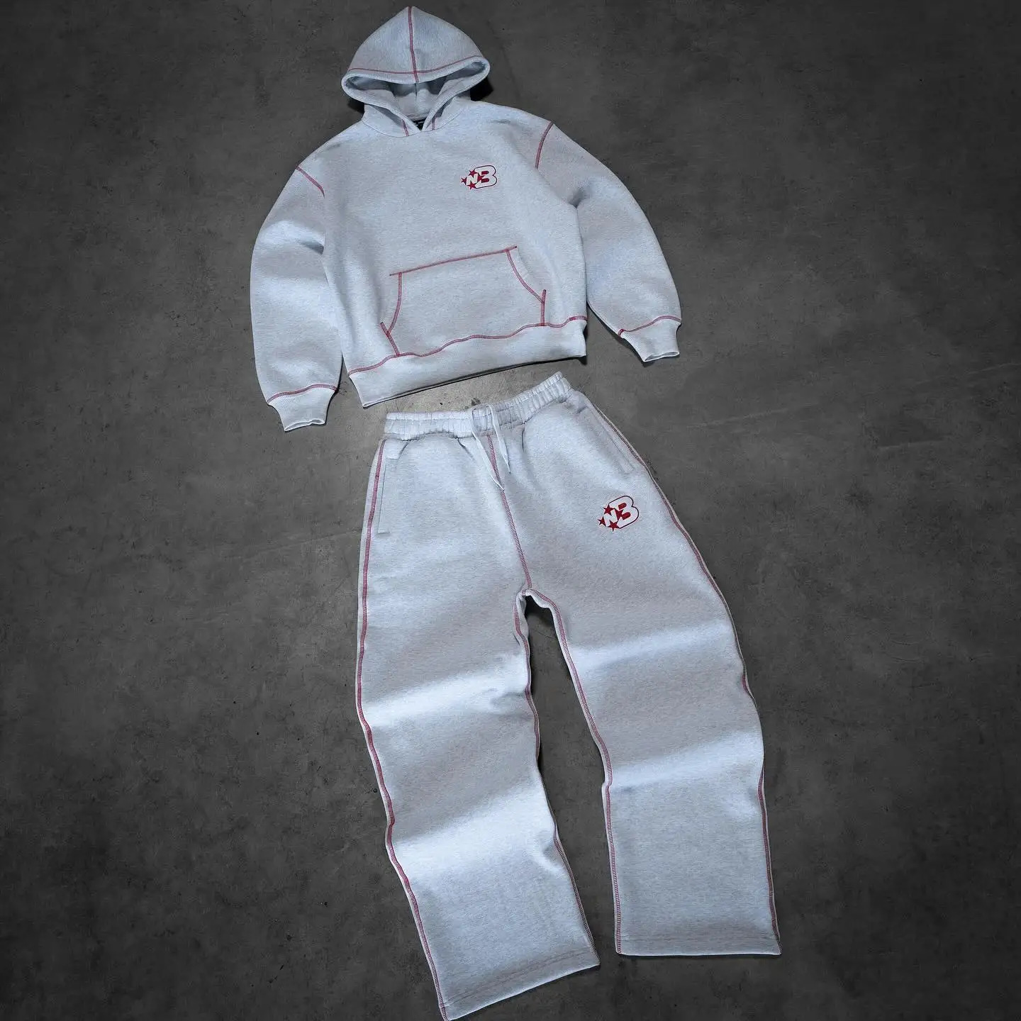 Harajukus autumn and winter hoodie two-piece set Y2k mens loose casual sports pants mens sportswear 241009