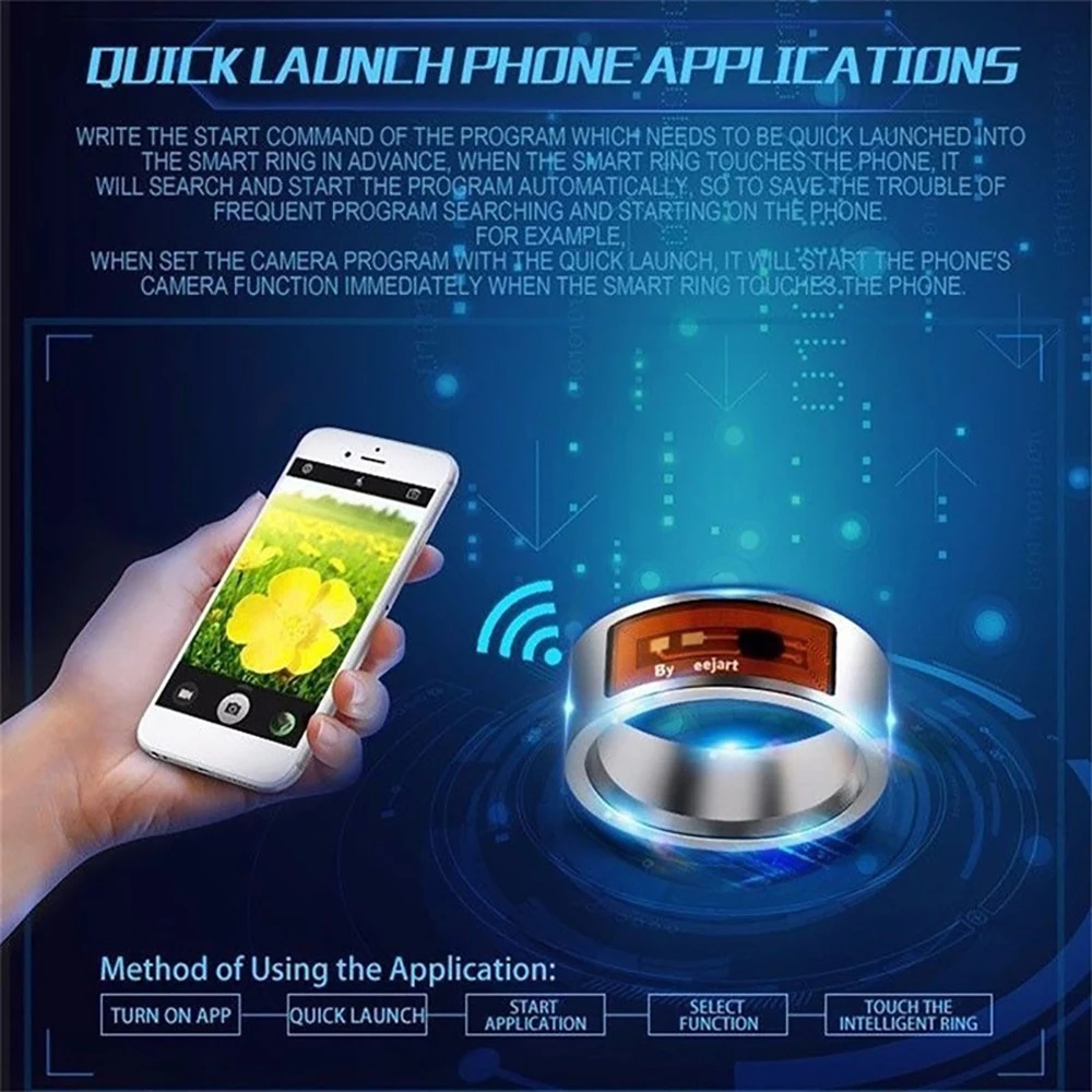 Smart Ring NFC Multifunctional Waterproof Smart Ring Wearable Finger Digital Ring Smart Accessory 241009