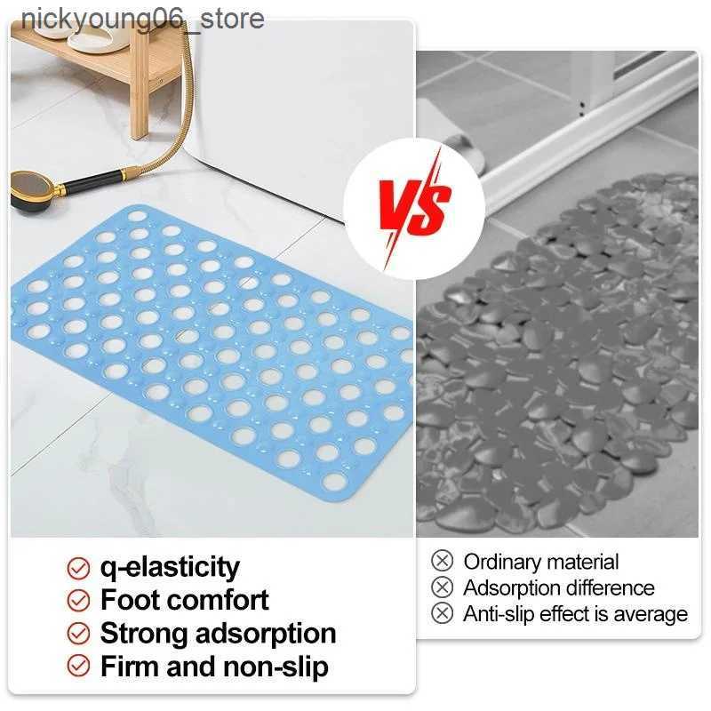 Non-Slip Bath Mats PVC Non Slip Bath Mat Soft And Quick Dry Bathroom Rug With Suction Cup Washable Bathtub Rug Perfect For Toilet Bathroom Bathtub L24