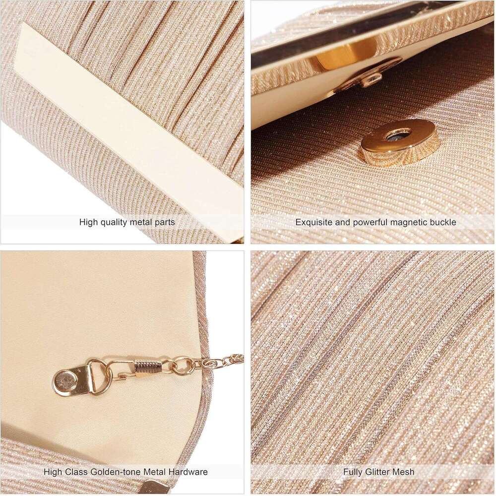 Glitter Clutch Purses for Women Evening Bags Clutches Flap Envelope Handbags Large Wedding Party Prom Purse