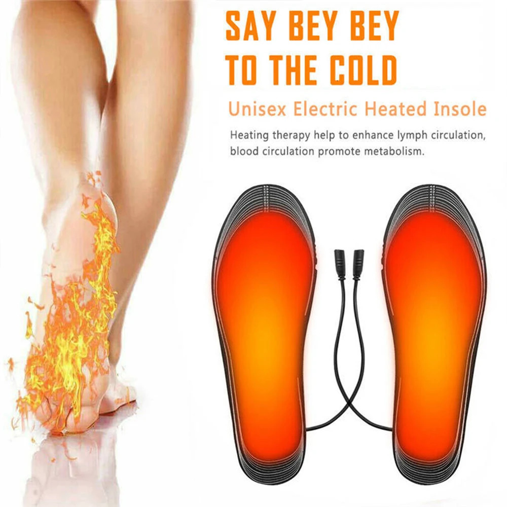 Winter Electric Heated Insoles USB Heating Feet Warmer Thermal Shoes Sock Pad Heated Insoles Washable Full Foot Fever Unisex 241010