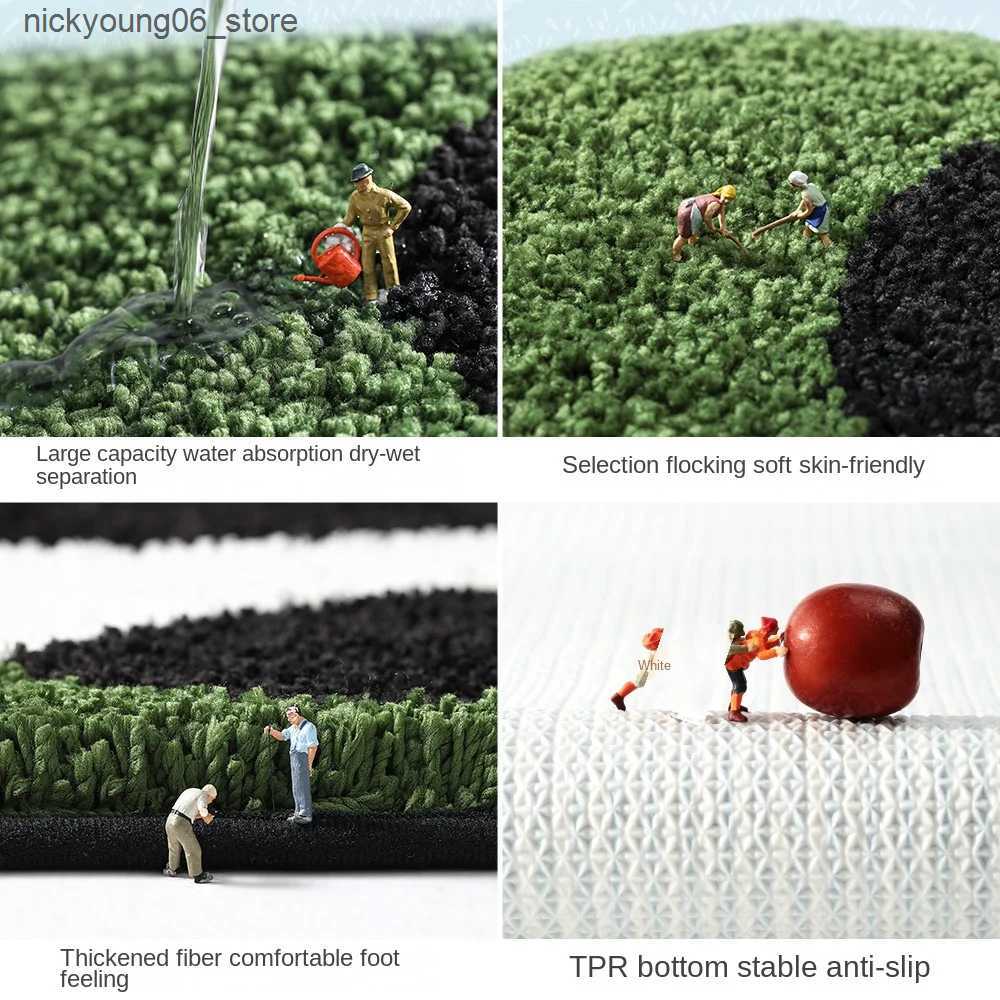 Non-Slip Bath Mats Shy Panda Bath Mat Large Capacity Absorbent Foot Mat Microfiber Bathroom Rug Shower Room Door Mat TPR Latex Non-slip Bottom L240910