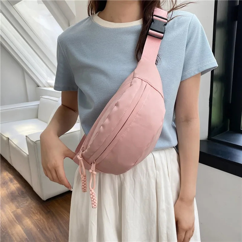 Pink Orange Yellow Red Cross Body Bag Womens Street Fashion Sports Chest Bag Korean Fanny Bag 241008