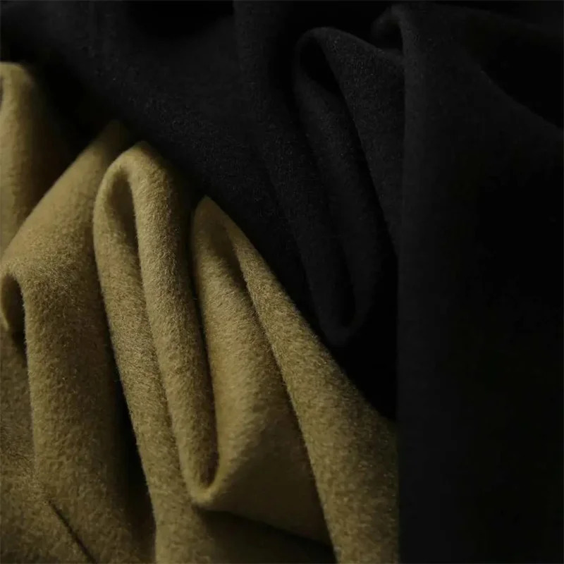 High Quality 4XL Simple Woolen Coat Womens Clothing 2023 Spring Autumn MidLong Temperament Wool Blends Jacket Women Trench 241008