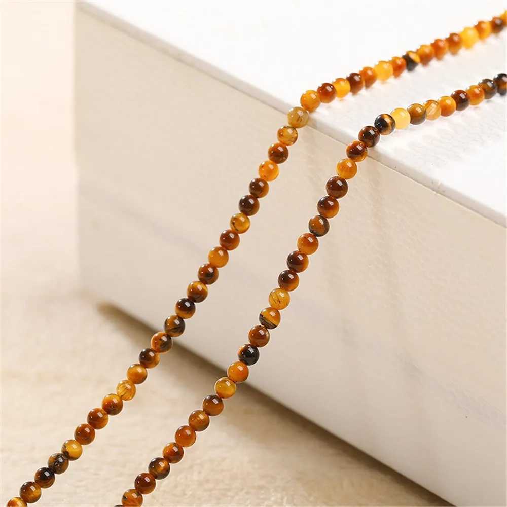 Natural Yellow Tigers Eye Stone Loose Beads Yellow Tiger Eye Beads DIY Handmade Beaded Bracelet Necklace Jewelry Material BeadsX241010