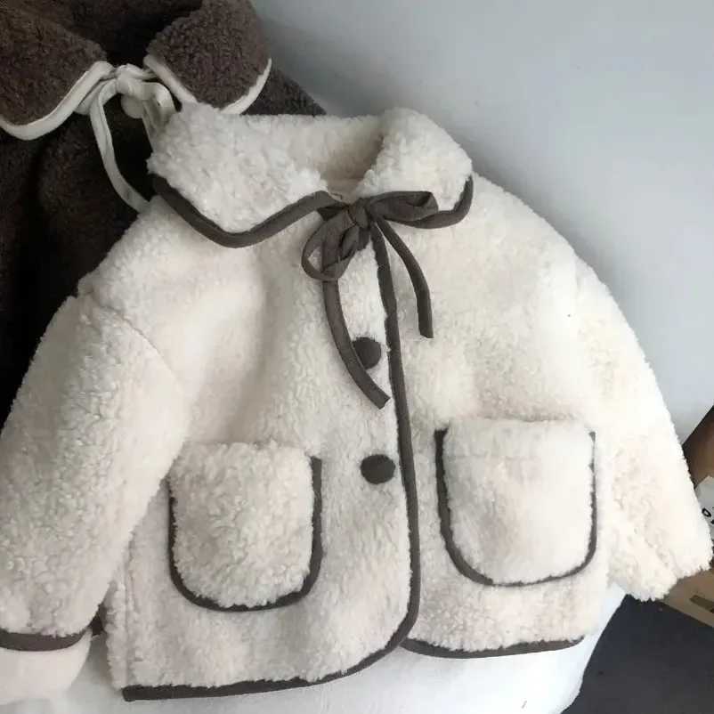 Down Coat Thick wool baby warm coat baby coat baby coat tie girl dress 1-10Y baby girl fashionable coat winter jacket H241010
