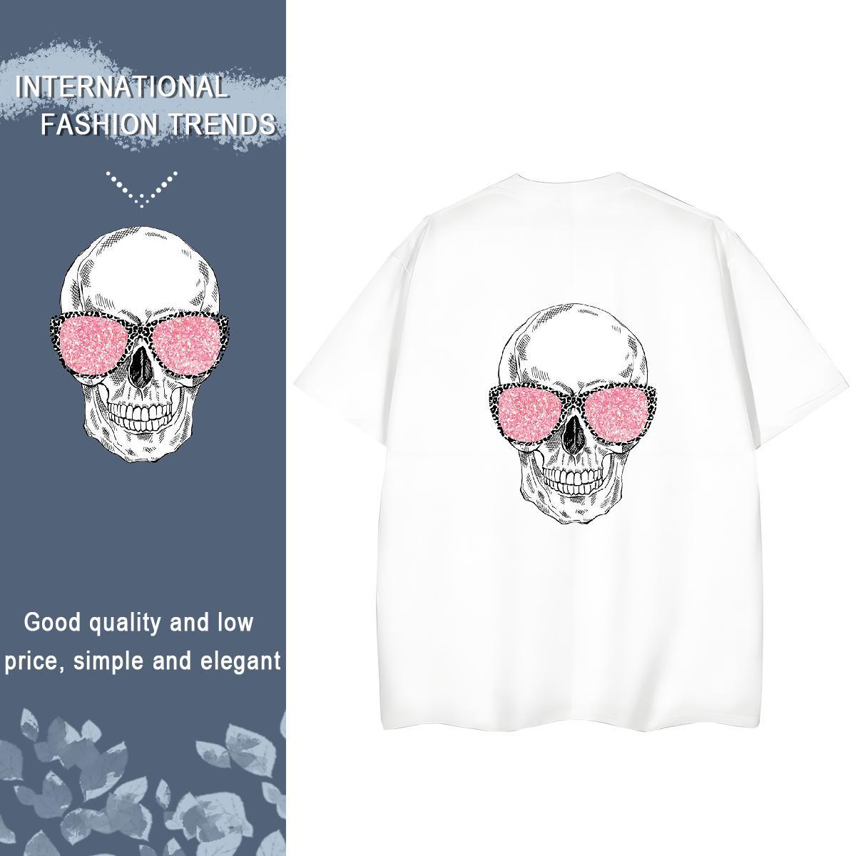 Stylist Women T Shirts 230g Cotton Breathable Soft Hip Hop Street skull Couples T Shirts Designer Nice DIY Logo Tops Tees