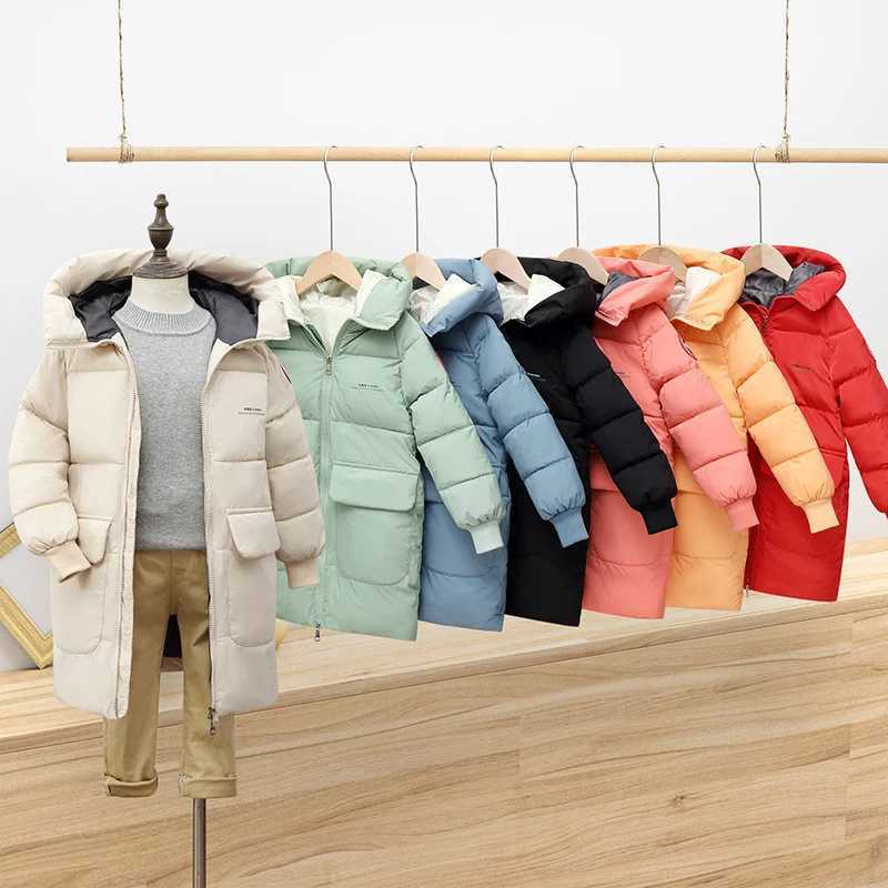Down Coat New Boys Clothes Girls clothing Winter Coats Children Jackets Baby Thick Long parka s Warm Outerwear Hooded Snowsuit Overcoat H241010