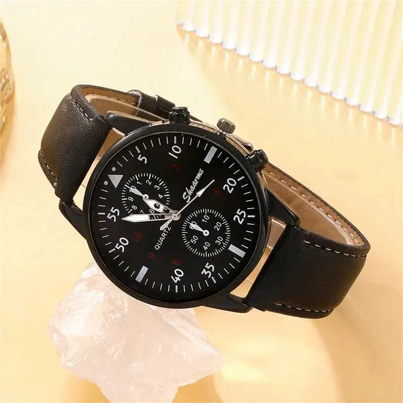 5PCS Set Fashion Mens Sports Watches Man Business Quartz Wristwatch Luxury Leather Bracelet Men Casual Clock WatchX241010