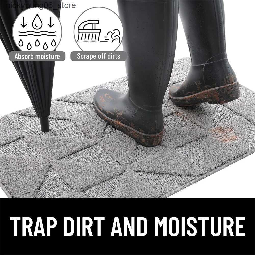Non-Slip Bath Mats Olanly Door Mat 80x120 Indoor Non-Slip Absorbent Dirt Resist Entrance Washable Rug Low-Profile Inside For Entry Doormat Foot Mat L2