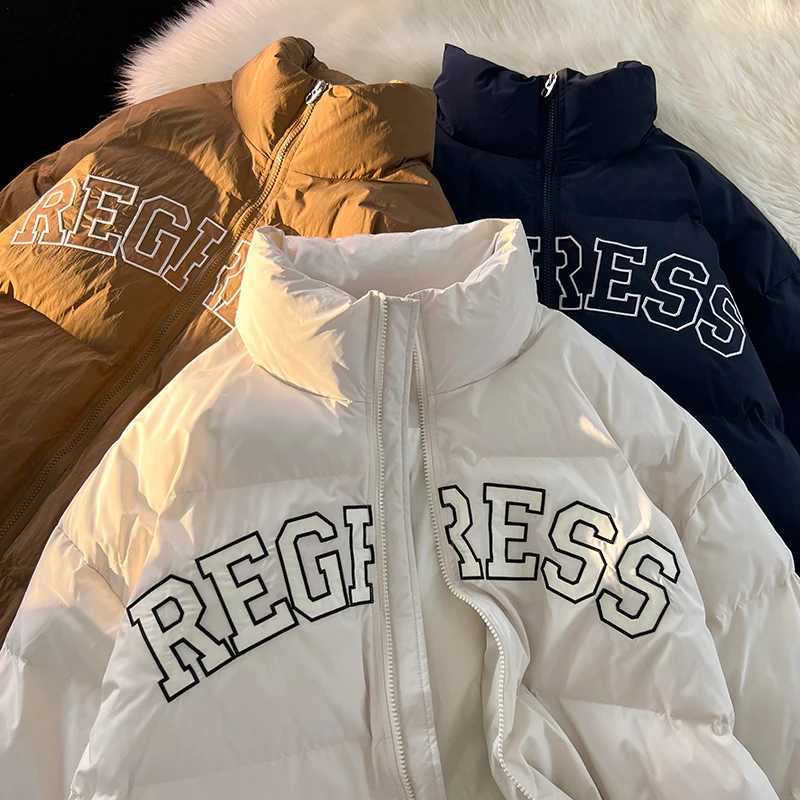 Men's Down Parkas Burgundy Embroidery Bubble Jacket Winter Warm Thicken Coat Variety of Styles Parkas Fashion Warm Casual Puffer Jacket for Men Y