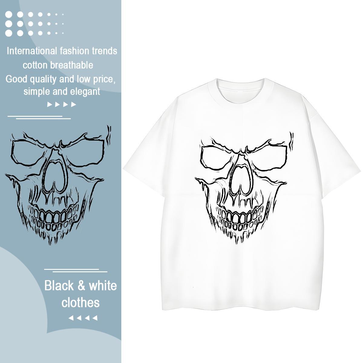 Loose Mens T Shirts 230g 100% Cotton halloween Hip Hop Street Plus Size Custom O Neck Short Sleeves Men Tshirts Classic Tops