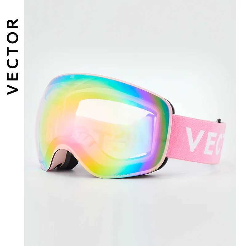 VECTOR OTG Ski Goggles Womens Ski Eyes UV 400 Snow Protective Glasses Adult Double Spherical Mirrors Magnetic CL241010