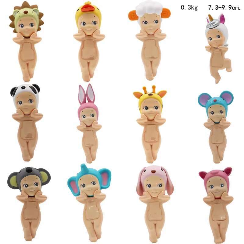12Pcs Sonny Angel Figure Toys 3Inch Doll Model Desktop Car Ornament Lying Down Angel Toy Home Decoration Kids Birthday Gifts 042 45D A87
