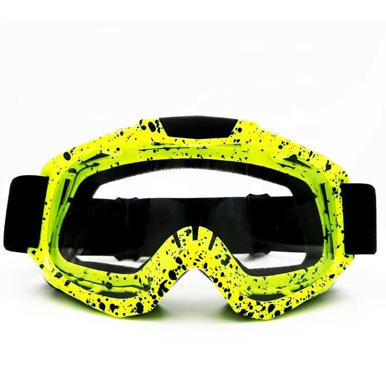 2021 Motorcycle Goggles Transparent Lens Bicycle Off Road Skiing Sports Earth Bike Racing Goggles CL241010